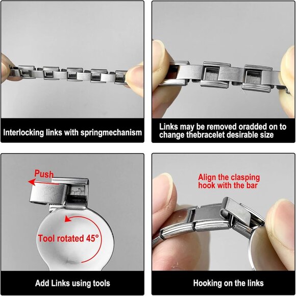 Customizable Silver Italian Charm Bracelet Gift Set - 20 Charms & Tools Included - Picture 3 of 7